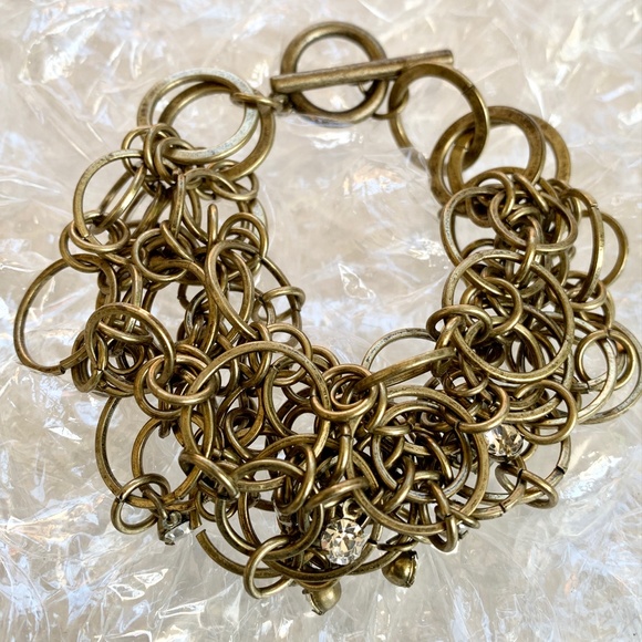 OVERSIZE BRASS RING EARRINGS - Picture 2 of 2